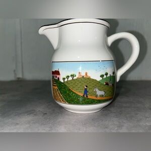 Villeroy Boch Naif Man Donkey Creamer Pitcher Folk Art 1748 Luxembourg